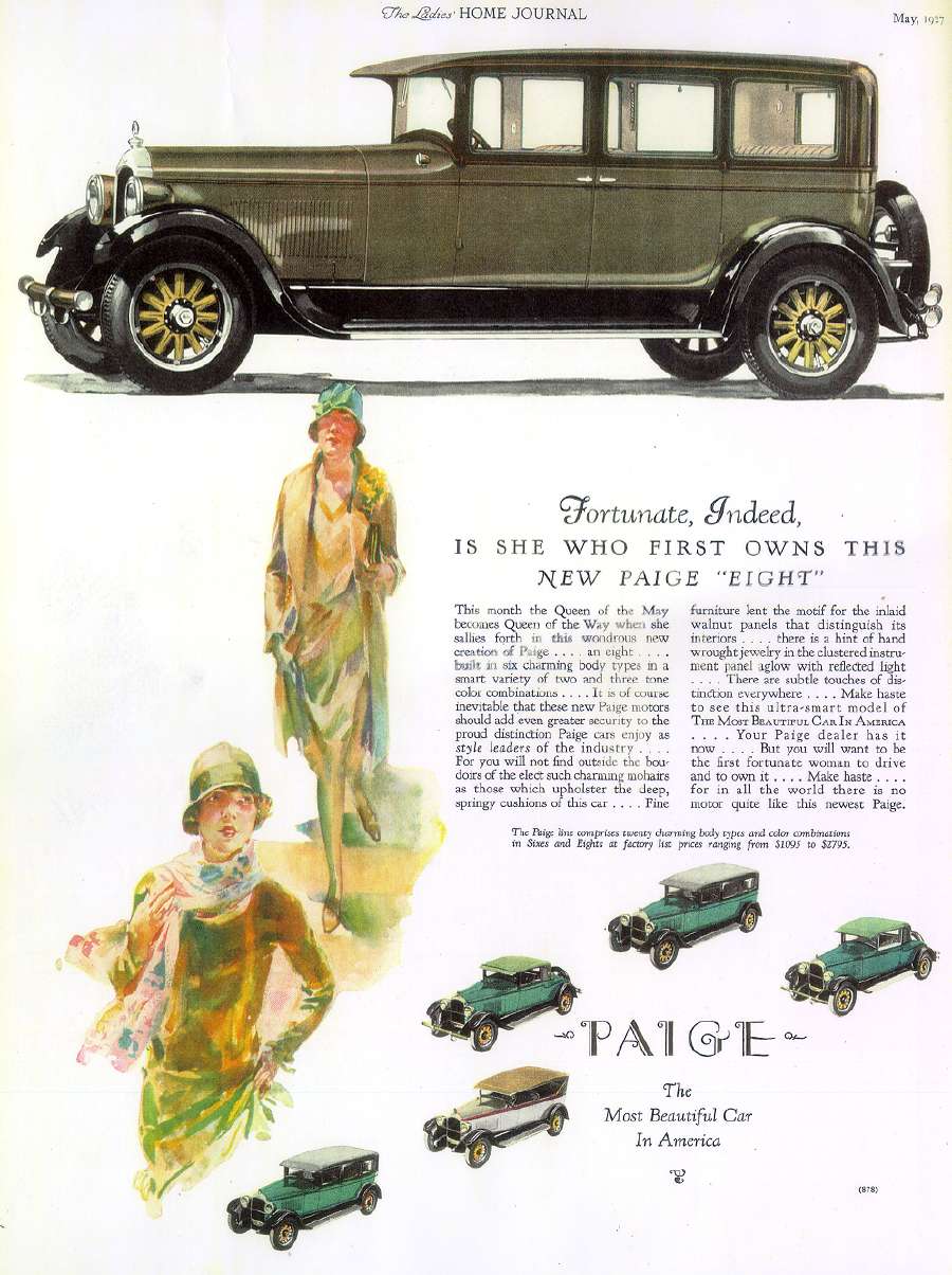 1927 Paige Auto Advertising